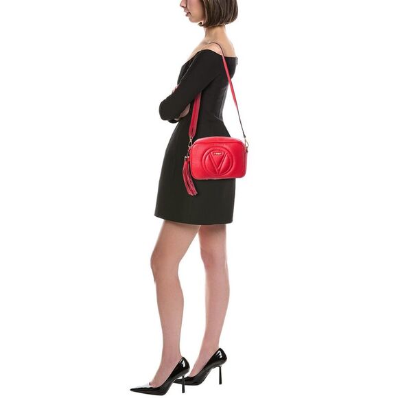 Valentino By Mario Valentino Mia Leather Crossbody, Red